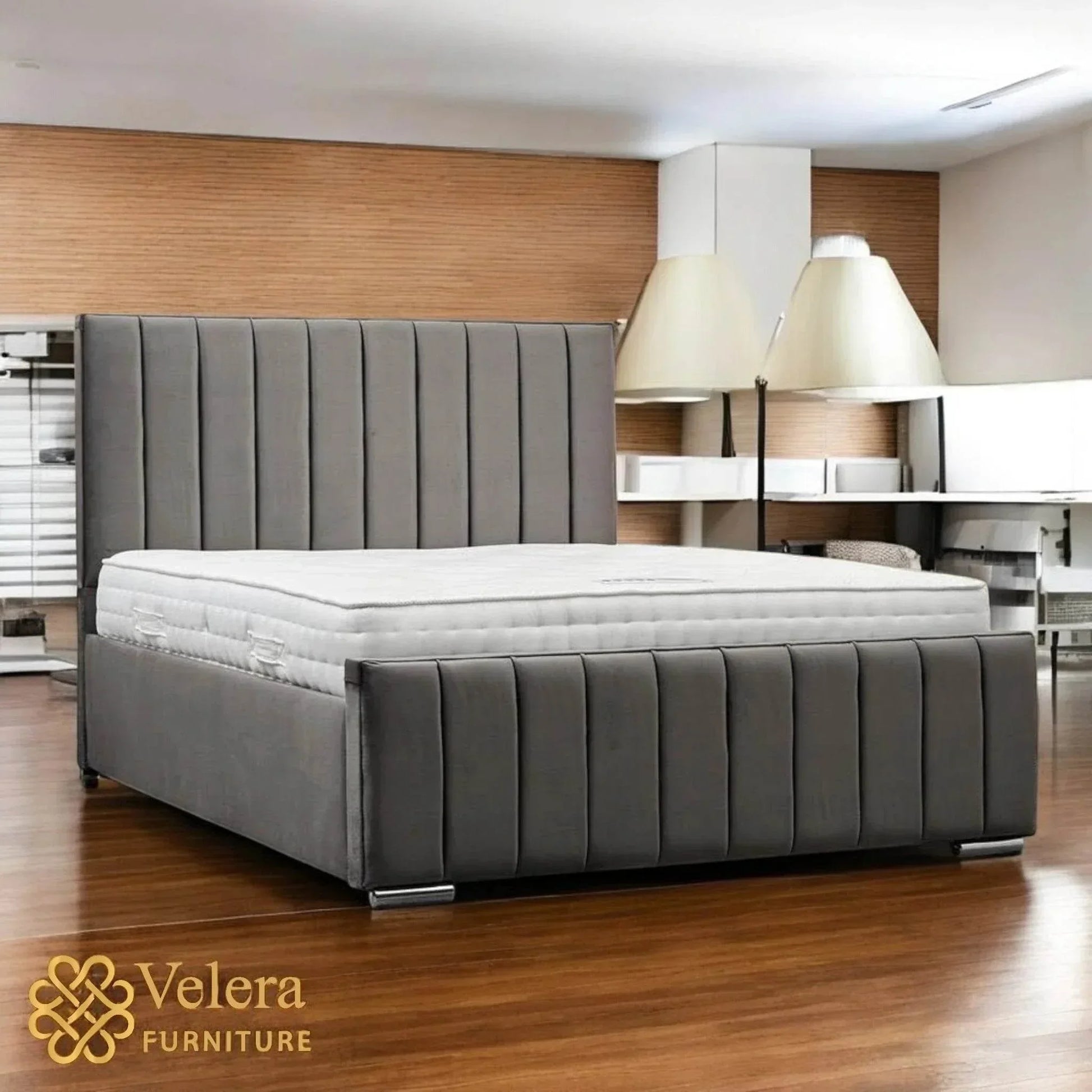 Upholstered Panel Bed - Velera Furniture