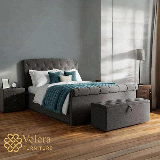 Upholstered Sleigh Bed - Velera Furniture
